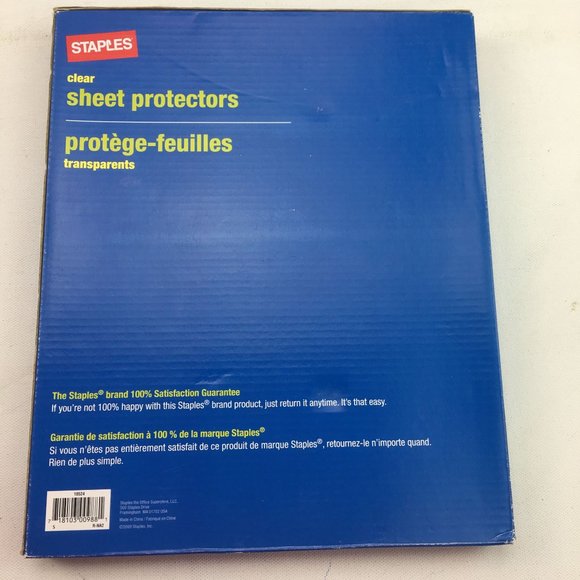 Staples Clear Sheet Protectors 100 Top Loading Letter Size 10524 - Picture 3 of 4